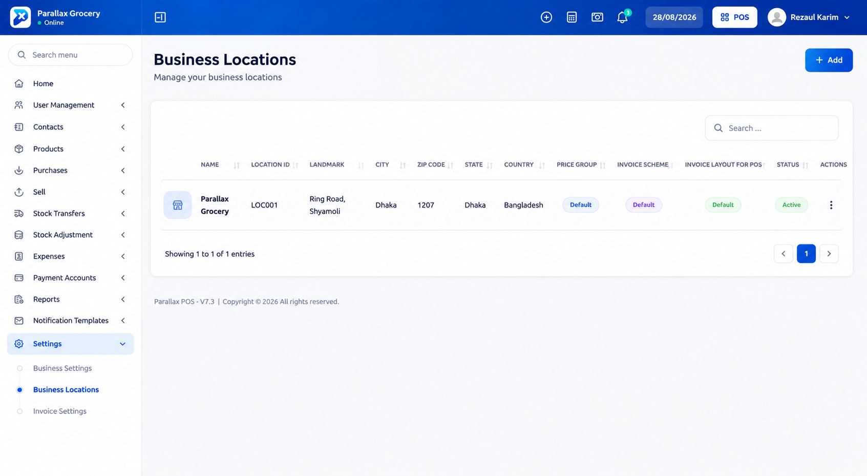 The business location list